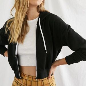 Forever 21 Cropped Zip Up Hoodie